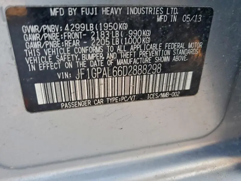 2013 SUBARU IMPREZA SPORT PREMIUM  