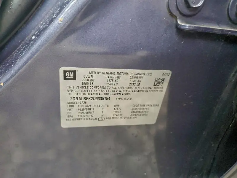 2013 CHEVROLET EQUINOX LS  