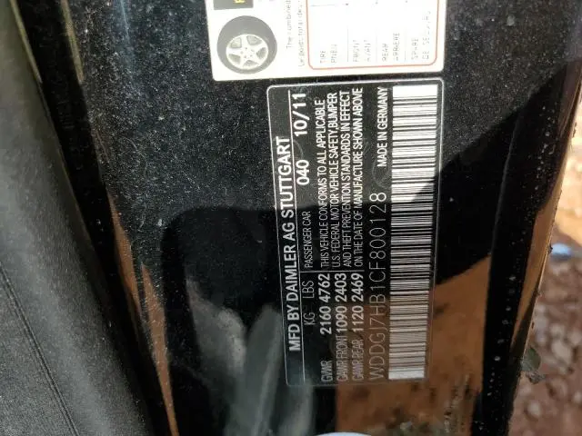 2012 MERCEDES-BENZ C 63 AMG  