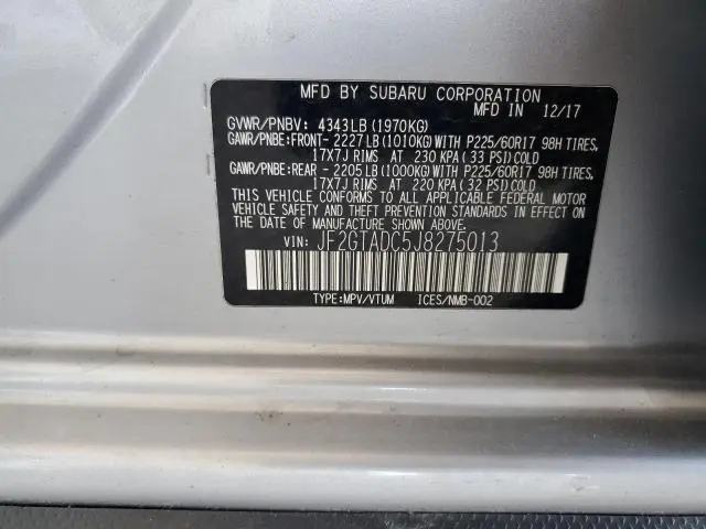 2018 SUBARU CROSSTREK PREMIUM  