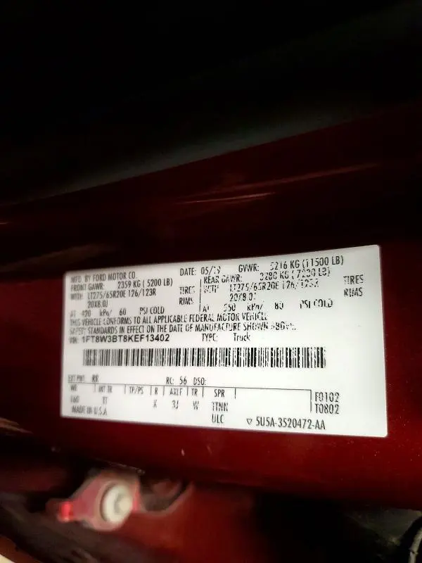 2019 FORD F350 SUPER DUTY  