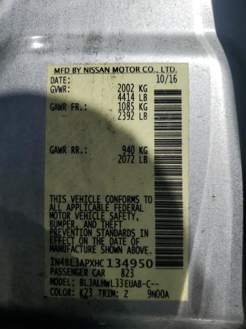 2017 NISSAN ALTIMA 3.5SL  