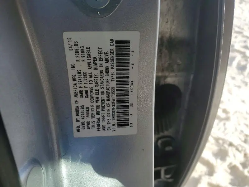 2015 HONDA ACCORD LX  