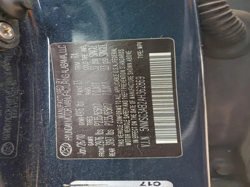 2010 HYUNDAI SANTA FE GLS  