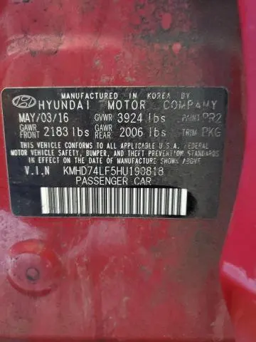 2017 HYUNDAI ELANTRA SE  