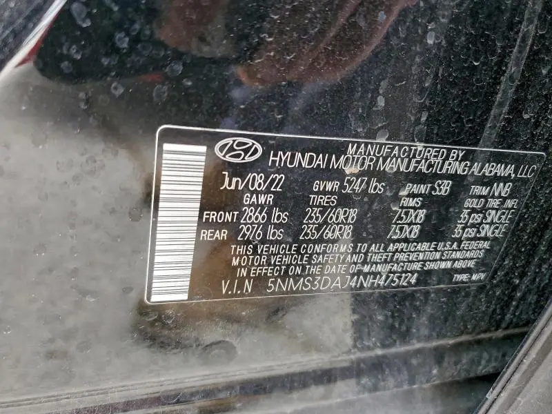 2022 HYUNDAI SANTA FE SEL  