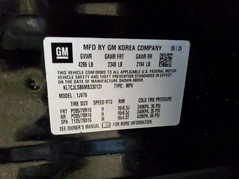 2021 CHEVROLET TRAX 1LT  