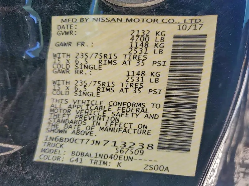 2018 NISSAN FRONTIER S  