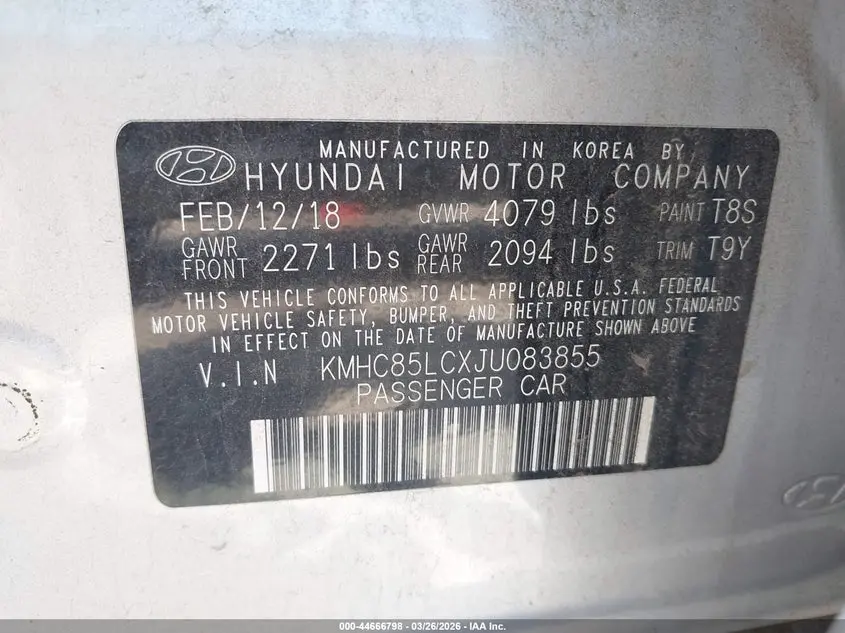 2018 HYUNDAI IONIQ HYBRID LIMITED