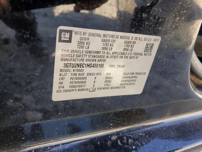 2017 GMC SIERRA K1500 SLT  