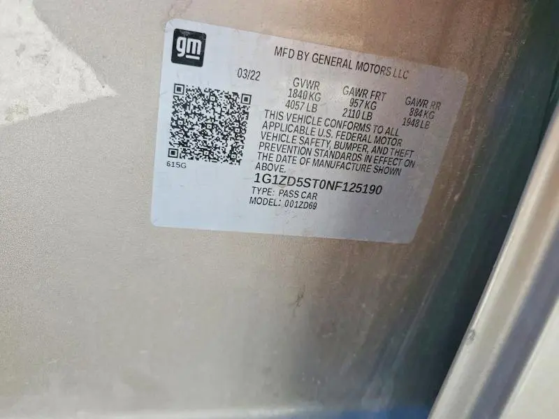 2022 CHEVROLET MALIBU LT  