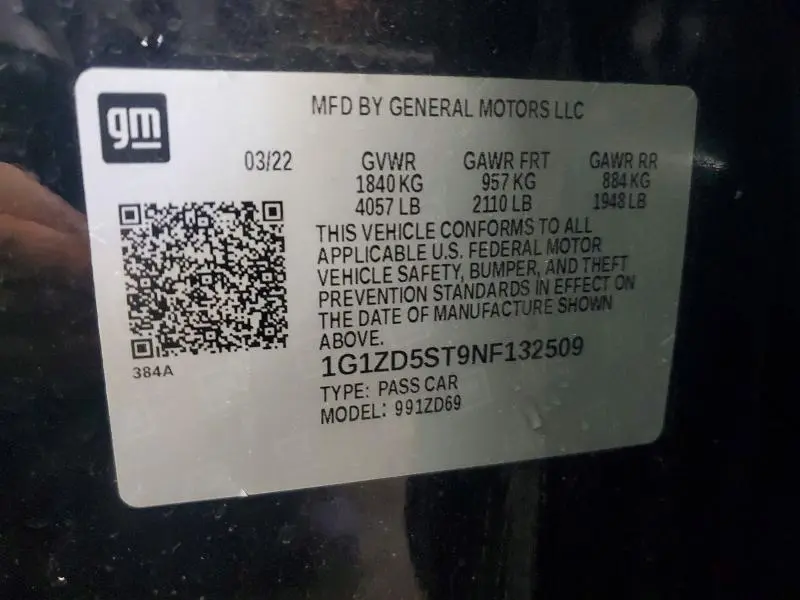 2022 CHEVROLET MALIBU LT  