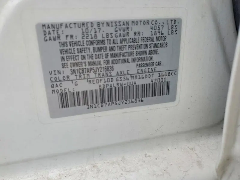 2018 NISSAN SENTRA SR TURBO  