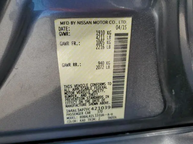 2015 NISSAN ALTIMA 2.5  