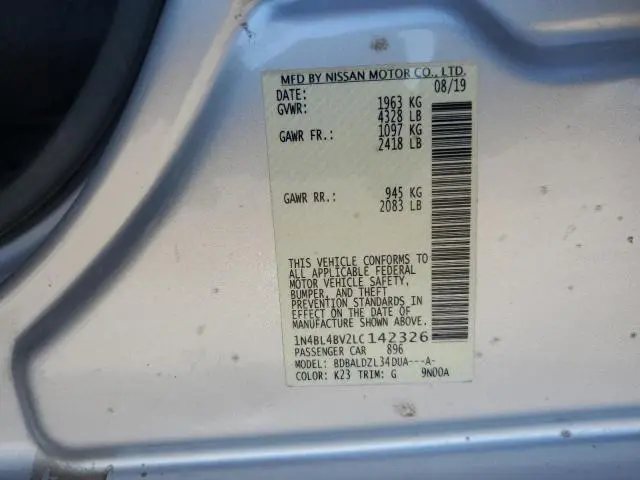 2020 NISSAN ALTIMA S  