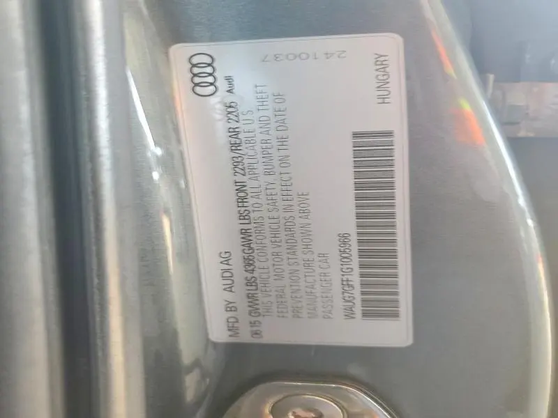 2016 AUDI A3 PREMIUM PLUS S-LINE  