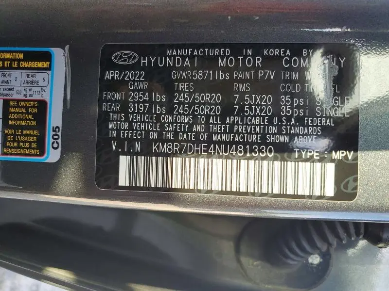 2022 HYUNDAI PALISADE CALLIGRAPHY  