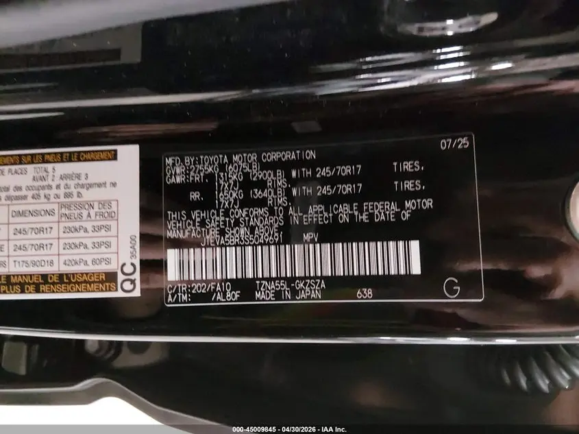 2025 TOYOTA 4RUNNER SR5