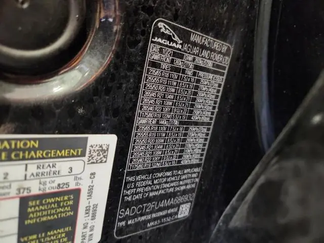 2021 JAGUAR F-PACE R-DYNAMIC S  