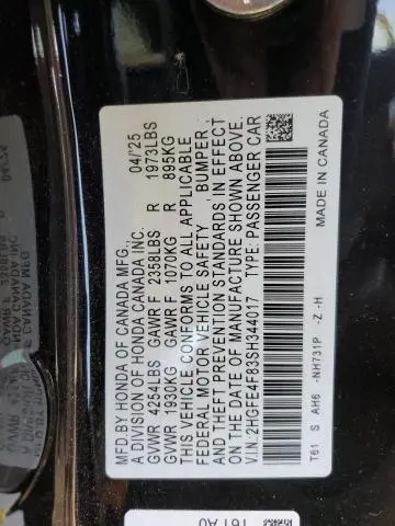 2025 HONDA CIVIC SPORT  