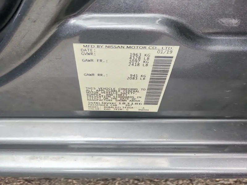 2019 NISSAN ALTIMA S  