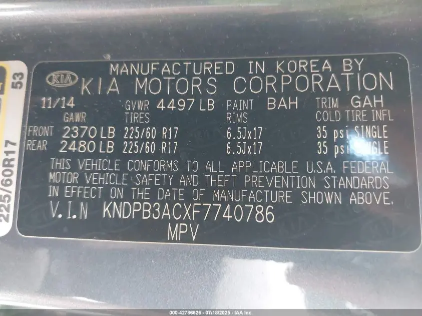 2015 KIA SPORTAGE LX