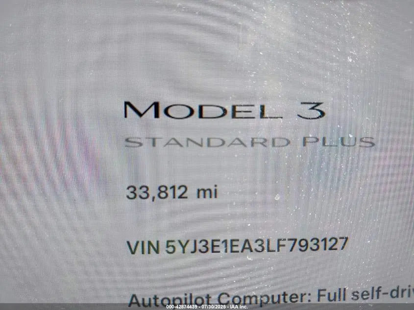 2020 TESLA MODEL 3 STANDARD RANGE PLUS REAR-WHEEL DRIVE/STANDARD RANGE REAR-WHEEL DRIVE