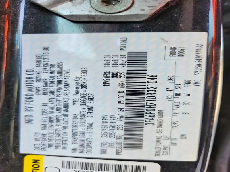 2013 FORD FUSION SE  
