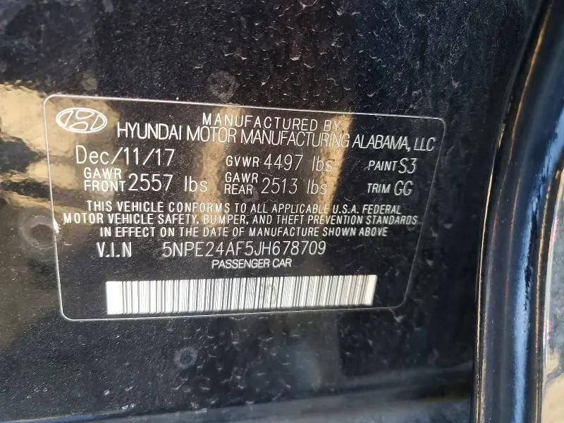 2018 HYUNDAI SONATA SE  