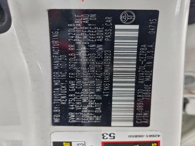 2021 TOYOTA CAMRY XSE  