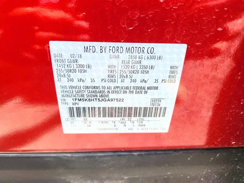 2018 FORD EXPLORER PLATINUM  