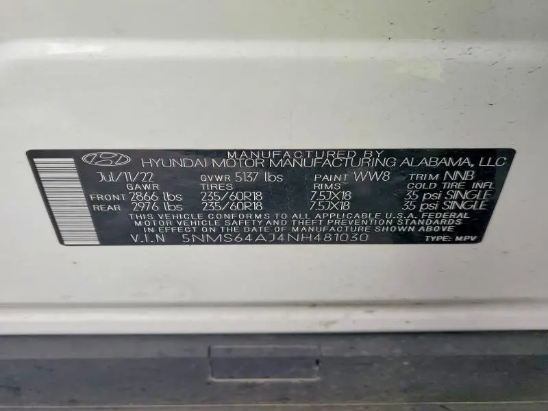 2022 HYUNDAI SANTA FE XRT  