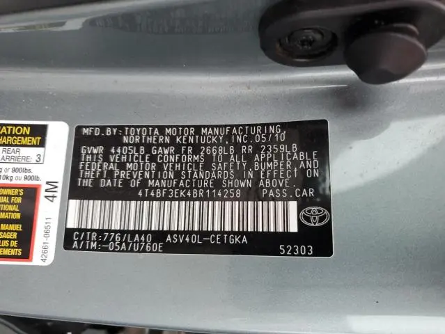 2011 TOYOTA CAMRY BASE  