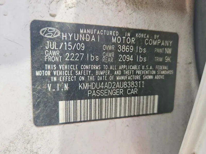 2010 HYUNDAI ELANTRA GLS  