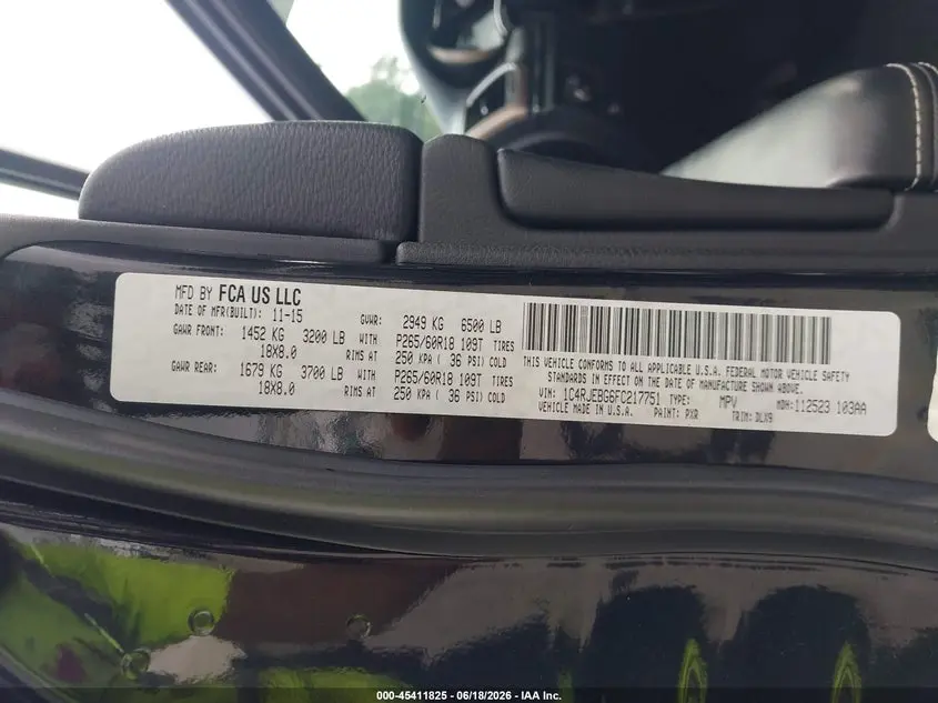 2015 JEEP GRAND CHEROKEE LIMITED