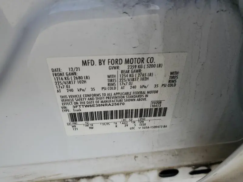 2022 FORD MAVERICK XL  