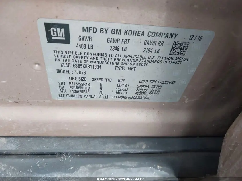 2019 BUICK ENCORE AWD PREFERRED