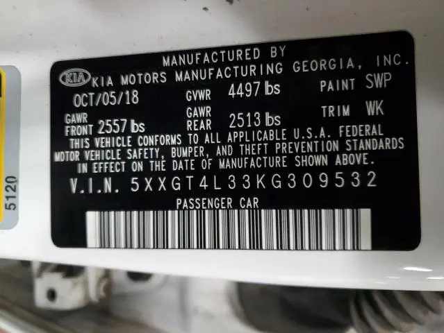 2019 KIA OPTIMA LX  