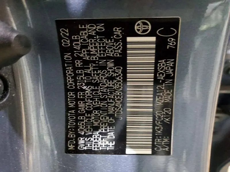 2022 TOYOTA COROLLA SE  