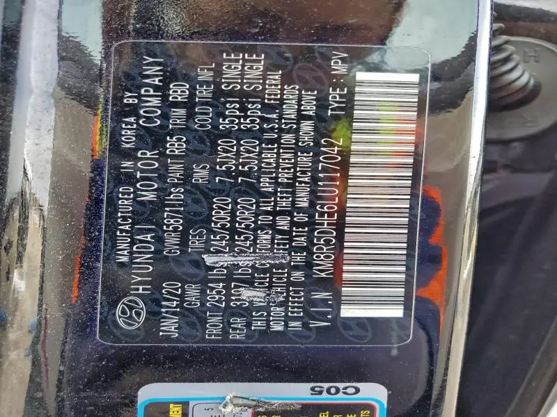 2020 HYUNDAI PALISADE LIMITED  