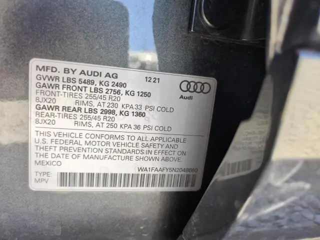 2022 AUDI Q5 PRESTIGE 45  