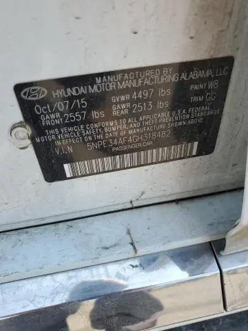 2016 HYUNDAI SONATA SPORT  