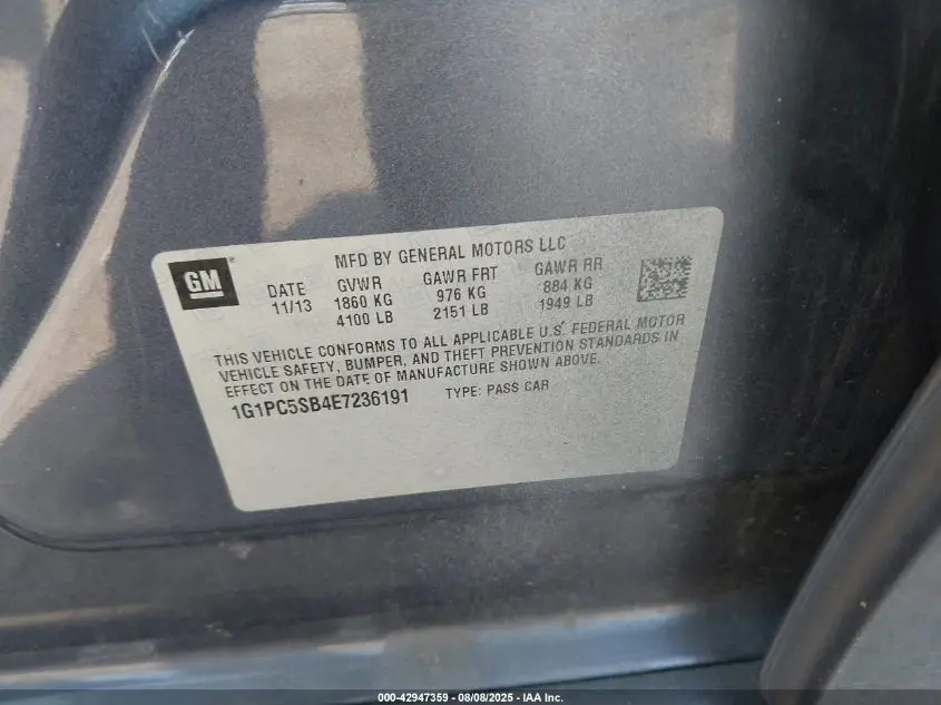 2014 CHEVROLET CRUZE 1LT AUTO