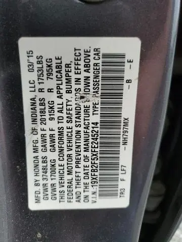 2015 HONDA CIVIC LX  
