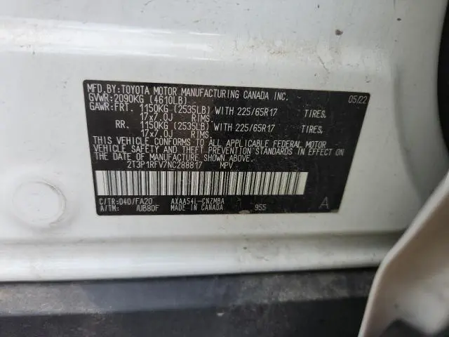 2022 TOYOTA RAV4 XLE  