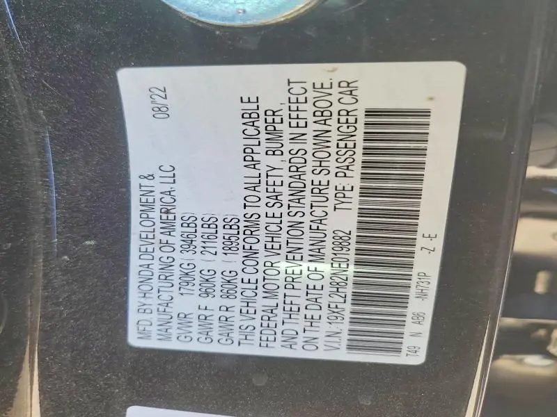 2022 HONDA CIVIC SPORT  