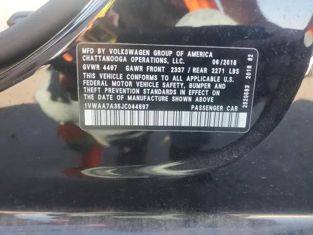 2018 VOLKSWAGEN PASSAT S  