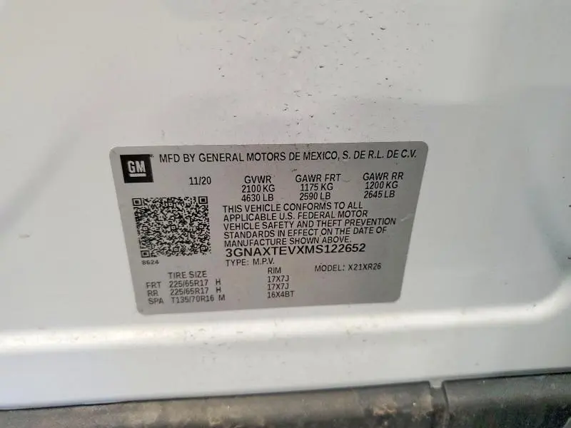 2021 CHEVROLET EQUINOX LT  