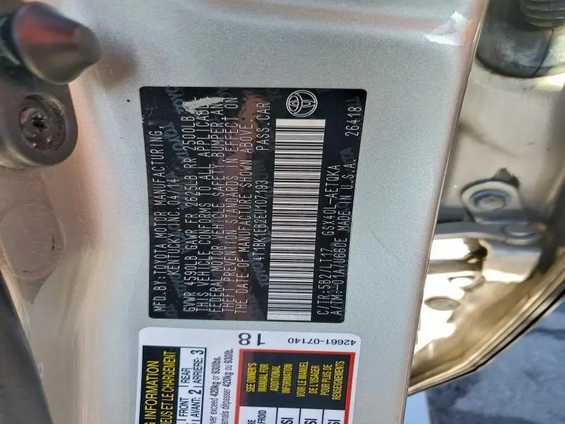 2014 TOYOTA AVALON BASE  