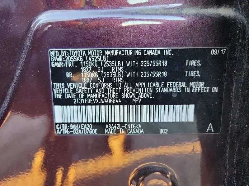 2018 TOYOTA RAV4 LIMITED  